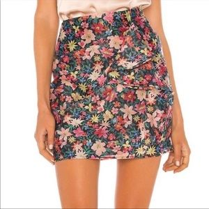 C/Meo Collective Floral Ruffle Mini Skirt